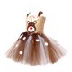 thumbnail image 3 of Vestido de niña con diseño de ciervo navideño, bonito vestido de malla brillante con diseño de ciervo de dibujos animados, disfraz de actuación para fiestas, 3 of 6