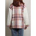 thumbnail image 2 of Chouyatou Women's Flannel Button Down Fleece Jacket Fall Fuzzy Plaid Blouse Jacket Winter Lightweight Coats, 2 of 5