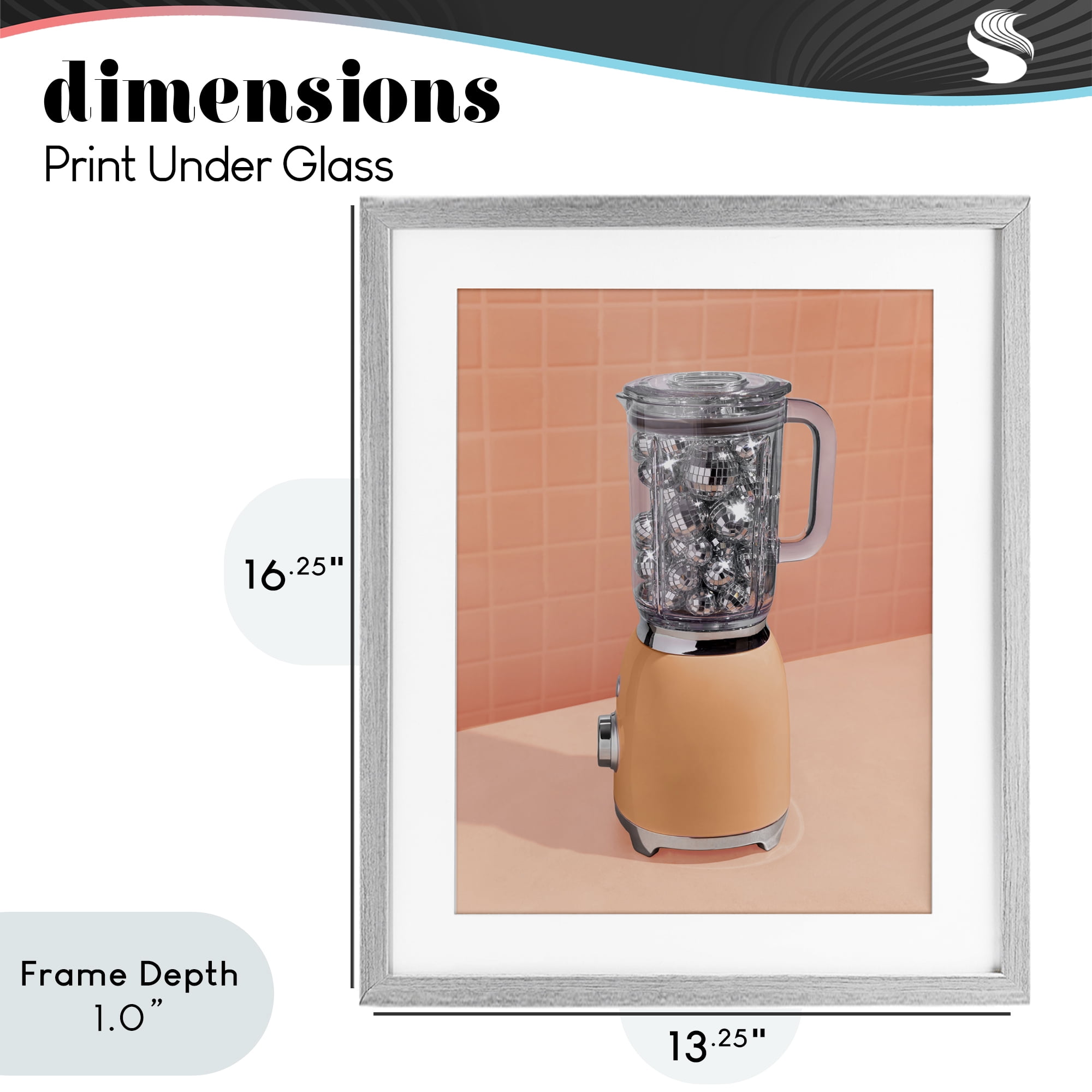 Stupell Industries Disco Drink Blender over Orange Gray Framed Print Under Glass, design by LISH Creative