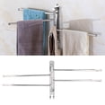 thumbnail image 3 of M Buder Wall Mount Stainless Steel 4-Rod Rotating Towel Rack Hanger (13.8 inches / 35 cm), Heavy Duty Space Saving Bathroom Toilet Organizer Accessory, 3 of 9