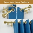 thumbnail image 6 of Double Curtain Rods Brass, Double Curtain Rods for Window 48-84 Inch, Decorative Double Drapery Rod with Modern End Cap, 1-Inch Front and 5/8 Inch Back Double Window Rods, 6 of 14