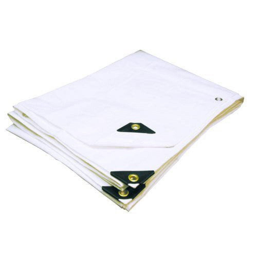 24x36 Ft Extra Heavy Duty White Waterproof Tarp – 12 Mil Thick, UV Treated, 18" Grommet Spacing