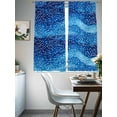 thumbnail image 4 of Abstract Sheer Curtains 72 Inches Long 2 Panels Blue Watercolor Wave White Point Light Filtering Semi Sheer Window Curtains Drapes for Bedroom Living Room 52"x72", 4 of 7