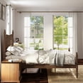 thumbnail image 4 of Leumius Queen Size Platform Bed Frame, Spindle Bed with Curved Tall Headboard, No Box Spring Needed, Retro Four Poster Bed for Teens Adults Walnut, 4 of 8