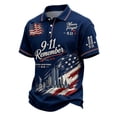 thumbnail image 2 of Men's 911 Memorial 25Th Anniversary Never Forget Patriot Day Polo Shirt Navy,S, 2 of 5