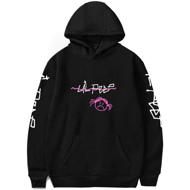 Chandail à Capuchon Unisexe lil peep Amour Imprimé Mode Sport Hip Hop Chandail à Capuchon Chandail en Molleton Poche Veste chandail Tops