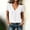 White, variant on ITSAME Womens Cotton Linen Tops Short Sleeve V-Neck Shirts Ladies Loose Casual Blouses Light Blue Size S