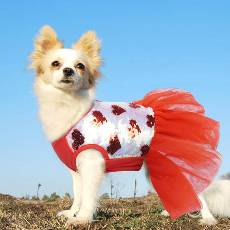 PUMYPOREITY Tutu Skirt for Small Medium Girl Dogs, Sweet Dog Princess Dresses, Cute Dog Dress Pet Dress for French Bulldog Yorkie, Puppy Clothes