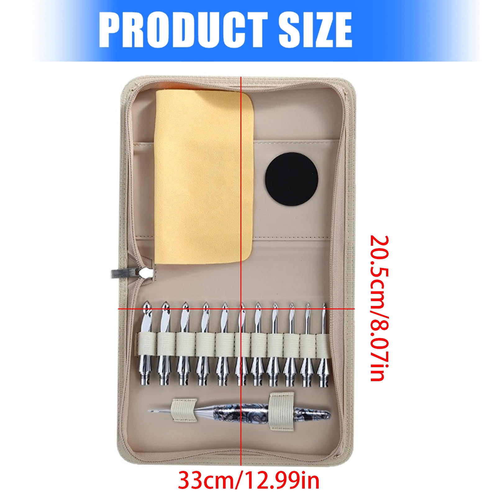 Tunisian Crochet Hook with 11 Interchangeable Tip 3.5-10mm for Knitting Project
