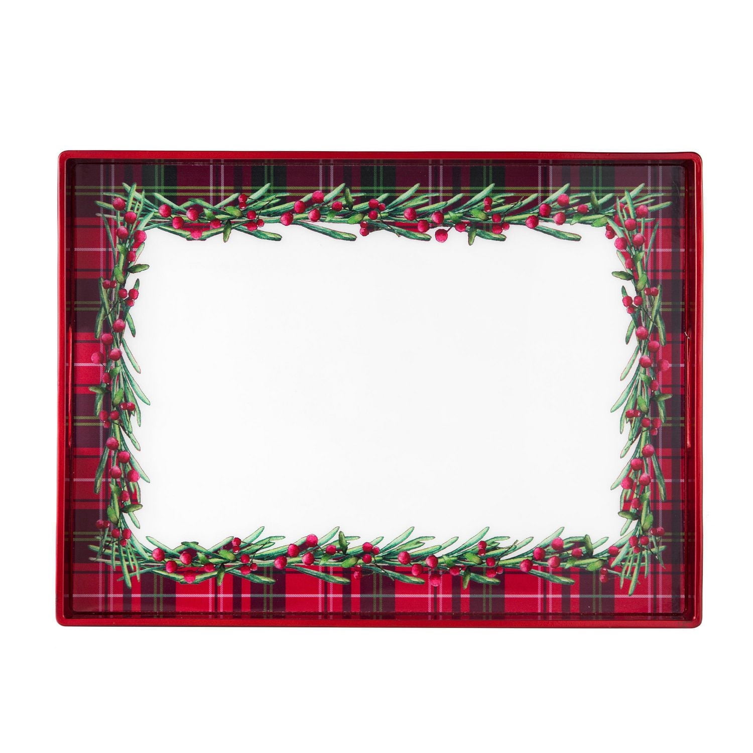 Tray Plateau Holiday Time de couleur rouge