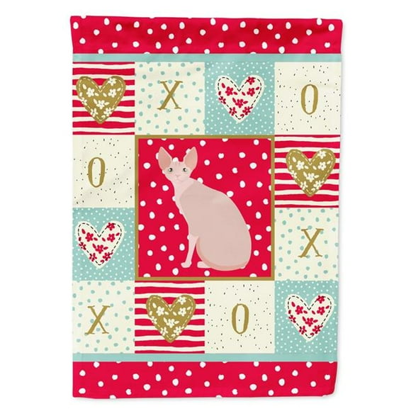 Carolines Treasures CK5795CHF 28 x 0.01 x 40 in. Sphynx No.2 Cat Love Canvas House Flag