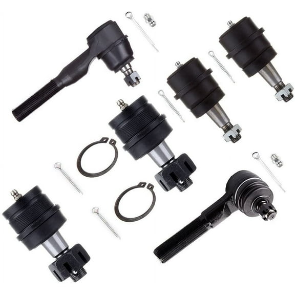 CCIYU Outer Tie Rod Ends Inner Steering Tie Rod Ends Lower Ball Joints Upper Ball Joints Compatible for Jeep Wrangler 91-01 for Cherokee 91-92 Comanche 93-98 Grand for Cherokee 6pcs Suspension Kit