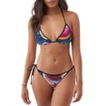 thumbnail image 1 of KLL Starry Sky Colorful Donut Print Bikini Set for Women,String Two Piece Halter Top Triangle Bikini Set with Tie Side Bottom Sexy Swimsuit Bathing Suits, 1 of 6