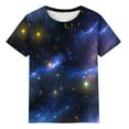 thumbnail image 4 of Womens Galaxy Space Print T-Shirts Short Sleeve Crewneck Graphic Tees Casual Summer Fashion Tops 2025, 4 of 5