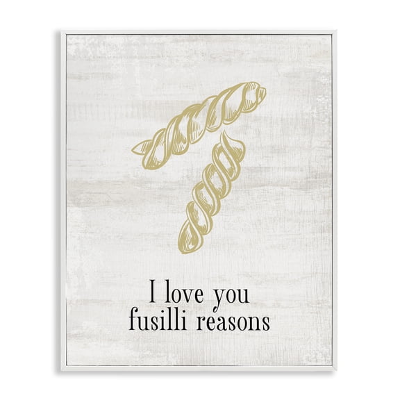 Stupell Industries Farmhouse Love You Fusilli Reasons Phrase White Framed Giclee Art, 11 x 14, by Lil' Rue