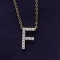 thumbnail image 3 of 1/5 Carat Round Cut Lab Created Moissanite Diamond Initial Letter "F" Pendant Necklace In 14K Yellow Gold Over Sterling Silver Along With 18" Chain (G-H Color, VVS1 Clarity, 0.20 Cttw), 3 of 8