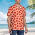 thumbnail image 3 of Rateoe Tomato Pattern Men’s Hawaiian Shirt – Short Sleeve Button-Down Tropical Beach Shirt, Lightweight & Breathable Casual Aloha Shirt with Pocket,XX-Large, 3 of 7