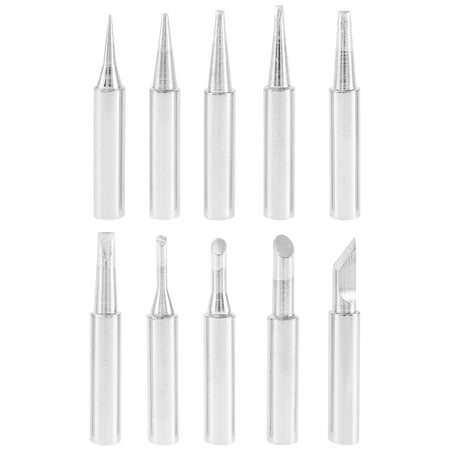 

10pcs Replacement Soldering Tips 10 Sizes Solder Iron Tips Kit Lead-Free Screwdriver Iron Tip Soldering Rework Station Tool Accessories