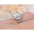 thumbnail image 5 of 1.25 Ct Moissanite and Diamond Wedding Ring Cushion Cut in 10k White Gold, 5 of 5