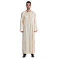thumbnail image 2 of Awdenio Mens Shirts Kaftan Thobe for Men Big And Tall Muslim Robe Mens Long Sleeve Caftan, 2 of 9