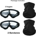 thumbnail image 6 of Motorcycle Goggles,2 Pack Dirt Bike ATV Motocross Riding Hiking Protective with 2 Pack Neck Breathable Bandana Mask, 6 of 13