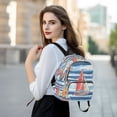 thumbnail image 6 of FORMRS Mini Backpack Purse for Women Quilted Travel Daypack Casual Shoulder Bag, Red Sailboats, 6 of 7