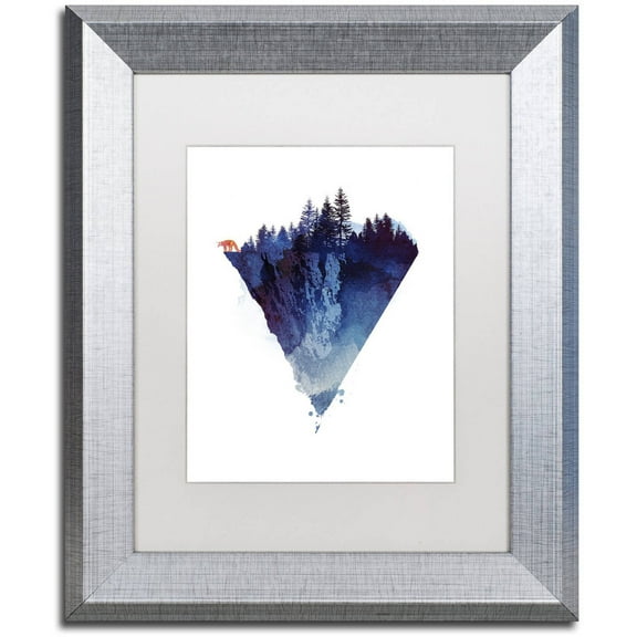 Trademark Fine Art 'Near To The Edge' Canvas Art by Robert Farkas, White Matte, Silver Frame
