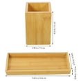 thumbnail image 2 of WASHWEPE Bathroom Accessory Set Khaki Bamboo 1Set 9.5X3.9X1In, 2 of 6