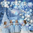 thumbnail image 5 of Snowflake Balloon Arch Garland Kit 182pcs, Snowflake Balloon Arch Kit Silver Blue White Wonderland Balloons for Winter Wonderland Christmas Baby Shower Snow Princess Birthday Party Decorations, 5 of 8