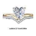 thumbnail image 3 of Clearance Heart Shaped Zirconia Diamond Ring Proposal Engagement Ring Fashion Fine Jewelry, 3 of 6