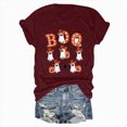 thumbnail image 5 of TOWED22 Halloween Boo Shirts for Women Funny Halloween Ghost Tshirts Fall Spooky Pumpkin Gift Top(Wine,S), 5 of 5