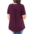 thumbnail image 4 of Traleubie Women's Short Sleeve Tunic Tops Lace Crochet Trim Pleated Tops Shirts of Female m-4x, 4 of 5