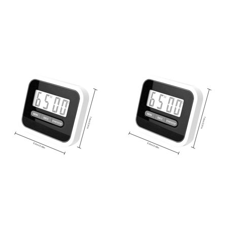 

2Pcs Kitchen Timer Lcd Display Countdown Alarm Digital Minutes Baking Seconds To 59 Cooking Timing 0 99 Alert