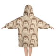 thumbnail image 2 of Cute Hedgehog Pattern Blanket Hoodies for Kids 6-13YR Oversize Wearable Blanket Hoodies for Boys Girls Teens, 2 of 7