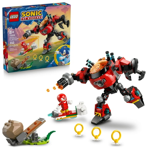 LEGO Sonic the Hedgehog Knuckles vs. Dr. Eggman Egg Crusher Mech Building Toy - Pretend Play Building Blocks W/2 Minifigures for Kids, Ages 8+ - Gift Idea for Boys, Girls, & Any Gaming Fans - 77005