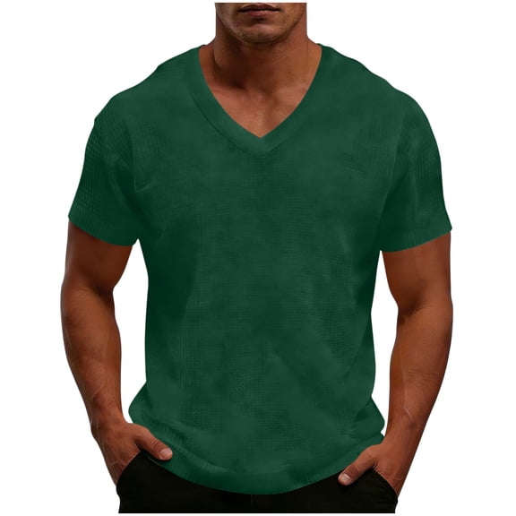Lzobxe Mens T-Shirts Henley Short Sleeve V Neck Casual,Size S-5XL