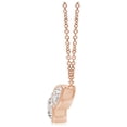 thumbnail image 2 of ANGARA Natural & Diamond Necklace with Milgrain in 14K Rose Gold for Women (Size-5x3mm| Color-I-J| Clarity-I1-I2) | April Birthstone, Anniversary, Jewelry Gift for Women | Natural Diamond Necklace, 2 of 7