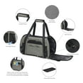 thumbnail image 5 of Transportín para mascotas de lado suave, cómodo, 17 pulgadas, para viajes en avión, bolsa de mano portátil para perros para animales pequeños, gatos, gatitos, cachorros, gris humo, 5 of 5