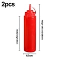 thumbnail image 2 of Leak-free Set Of 2 Durable Clear Food Dispenser Squeeze Squirt Bottle Griddle Accessory With Cap For Sauces, Oil, Condiments, 2 of 5