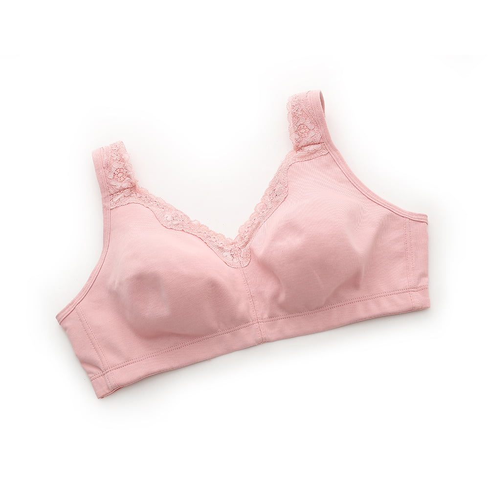Teenager Women's Cotton Non-Padded Wire Free Full-Coverage Bra (34D -  Pink_Pink_34D)
