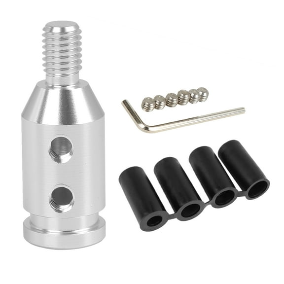 M10 x 1.5 Car Universal Silver Tone Gear Shift Knob Adapter for Non Threaded Shifter