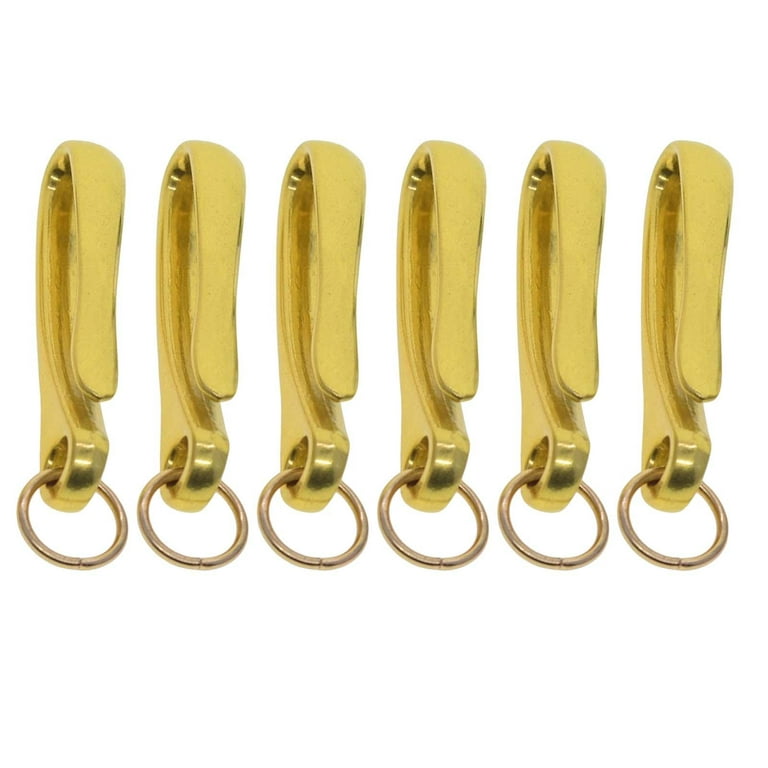 6Pcs Japanese Fish Hook Keychain Belt Clip Purse Wallet Holder Key Aureate  