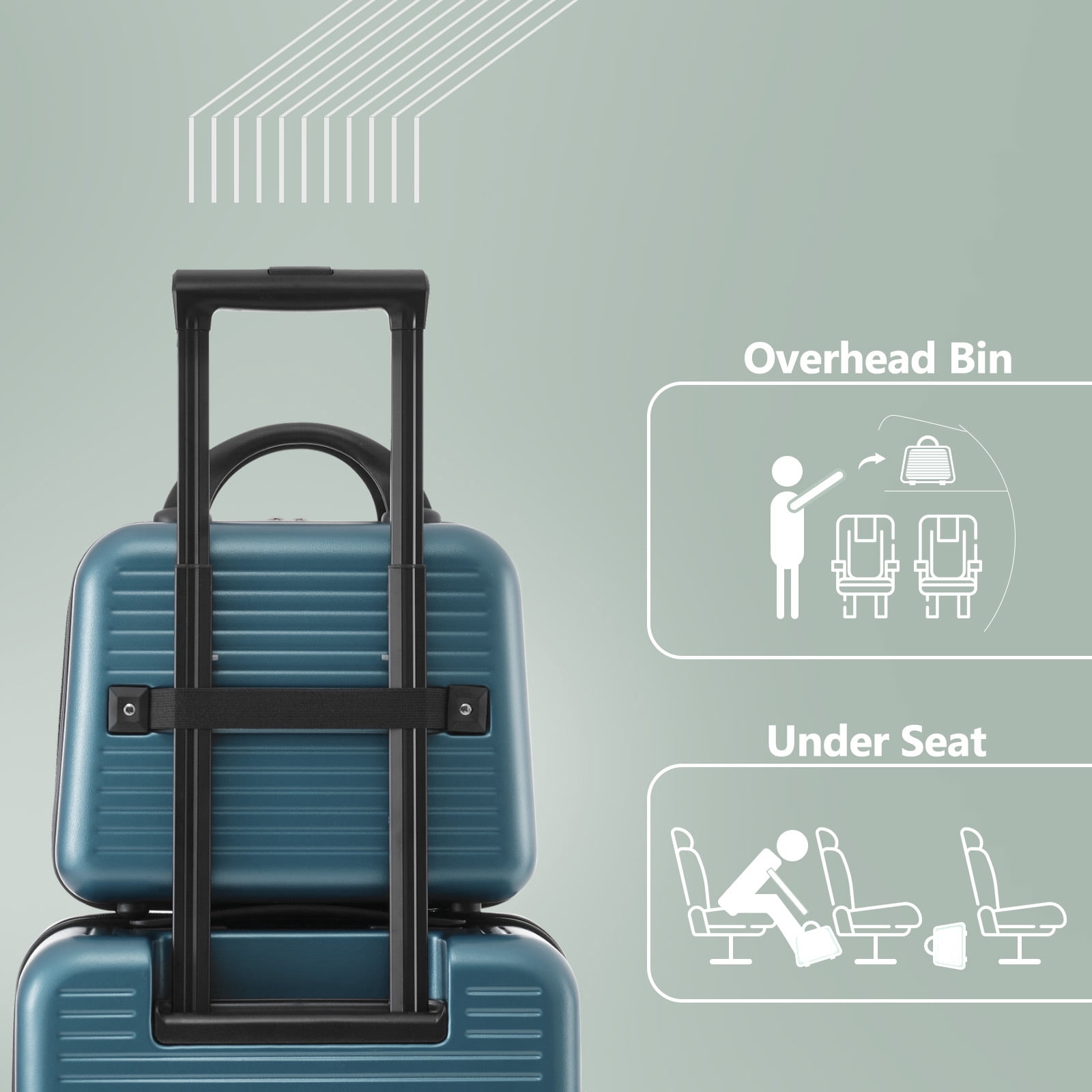EUROCO Carry On Luggage 22x14x9 Airline Approved, Front Open Suitcase with 1 Portable Carrying Case and USB Port (Blue, 20 Inch, 40L)