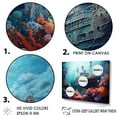 thumbnail image 3 of Designart "Submerged Titanic Recollections I" Coastal Coral Under Water Floater Framed Wall Art Living Room, 3 of 5