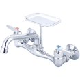 thumbnail image 1 of Central Brass 80048-TLE0 6 in. Two Lever Handle Wallmount Kitchen Faucet - Polished Chrome, 1 of 1