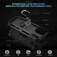 thumbnail image 5 of Pozyie Rugged Case for iPhone 17 Pro Max with Screen Protector, Full-Body Shockproof Protective Cover with Metal Magnetic 360° Rotating Ring Kickstand, Black, 5 of 6