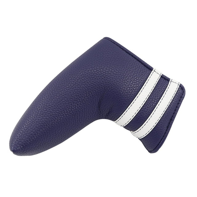 pitrice Housse de Putter à Lame de Golf, Tête de Golf Magnétique, Housse Blanche de Golf pour Protection, Putter de Club, Bleu Foncé 14x13 cm