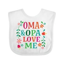 Inktastic Oma and Opa Love Me Girls Baby Bib