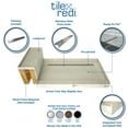 thumbnail image 4 of Tile Redi RT4248R-SQBN-RB42-KIT Shower Pan and Bench with Right Drain- Single Curb Shower Base, Bench, 2" PVC Drain, and Grate Included, 60" Width x 42" Depth, 4 of 4