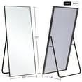 thumbnail image 4 of Oversized Floor Mirror Full Length Mirror with Stand Large Wall Mounted Mirror Aluminum Alloy Frame (Black, 71" x 32"), 4 of 7